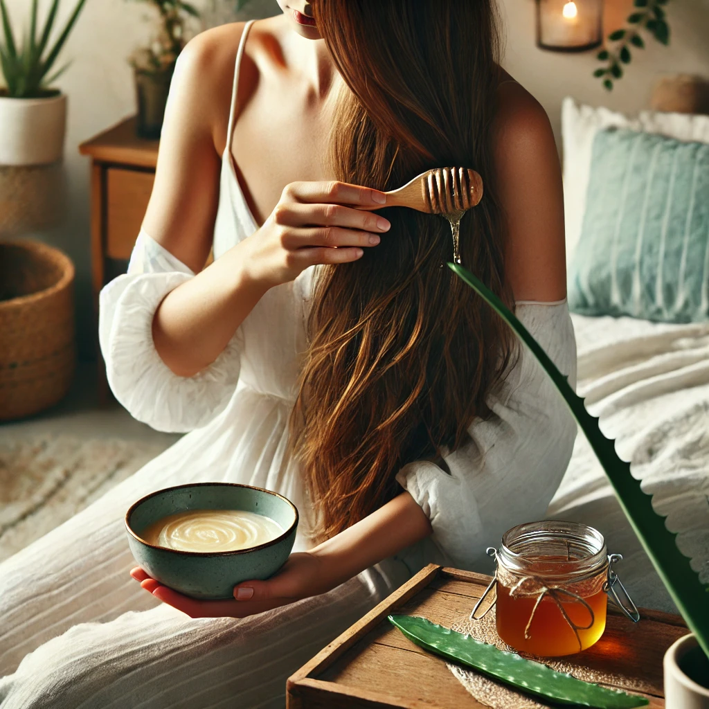 Aloe Vera and Honey Mask for Damaged Hair